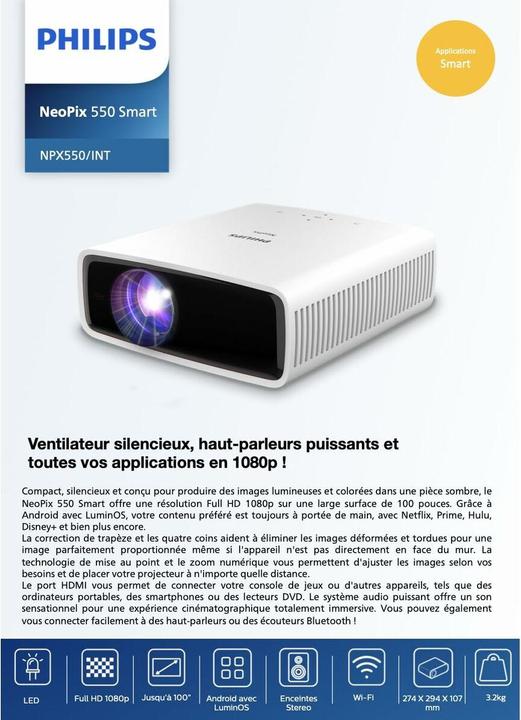 Actual product image Philips NeoPix 550 (Full HD, 500 lm, 1.43:1)