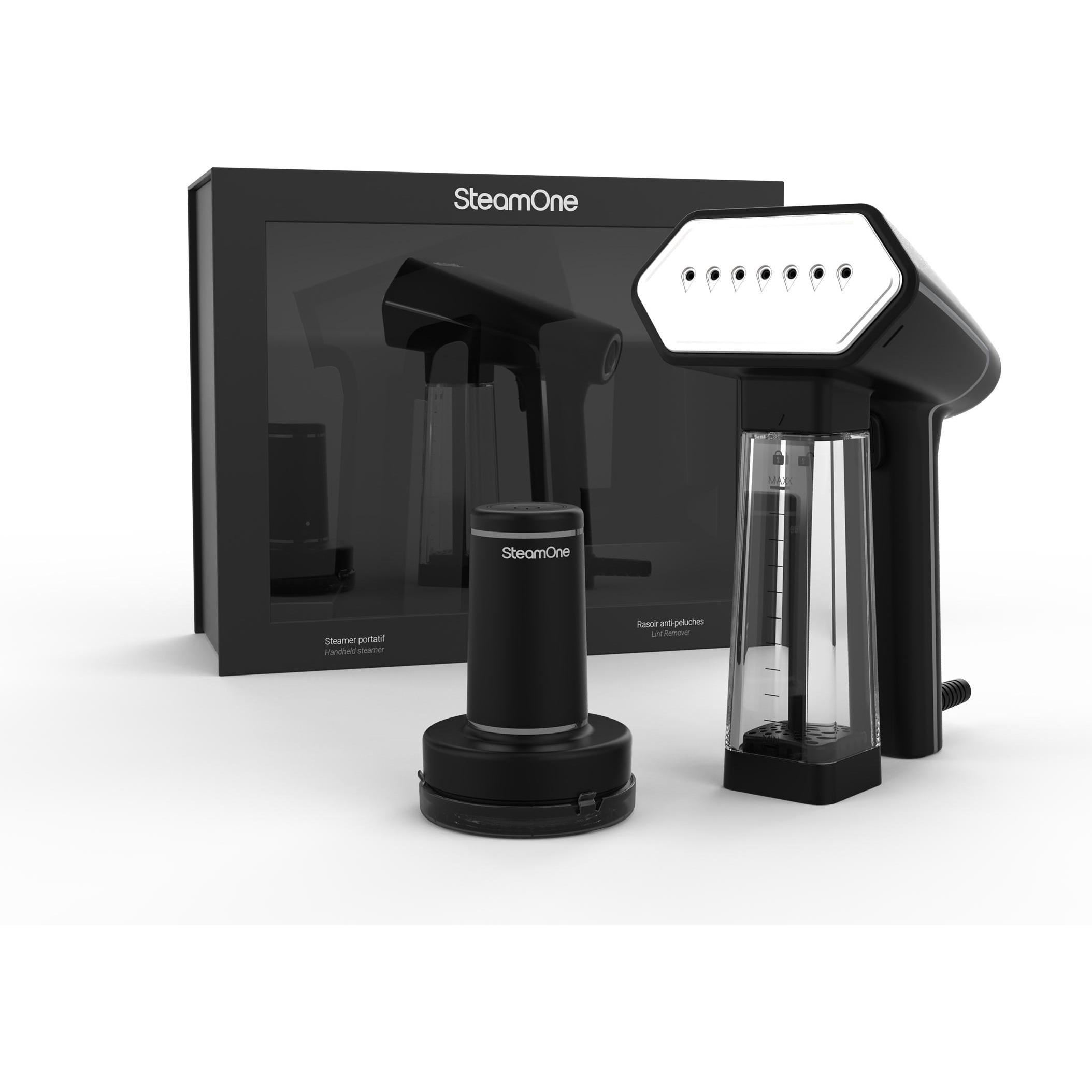 SteamOne Reise-Dampfer&Anti-Fussel B-SN200B-RP10, Dampfglätter, Schwarz