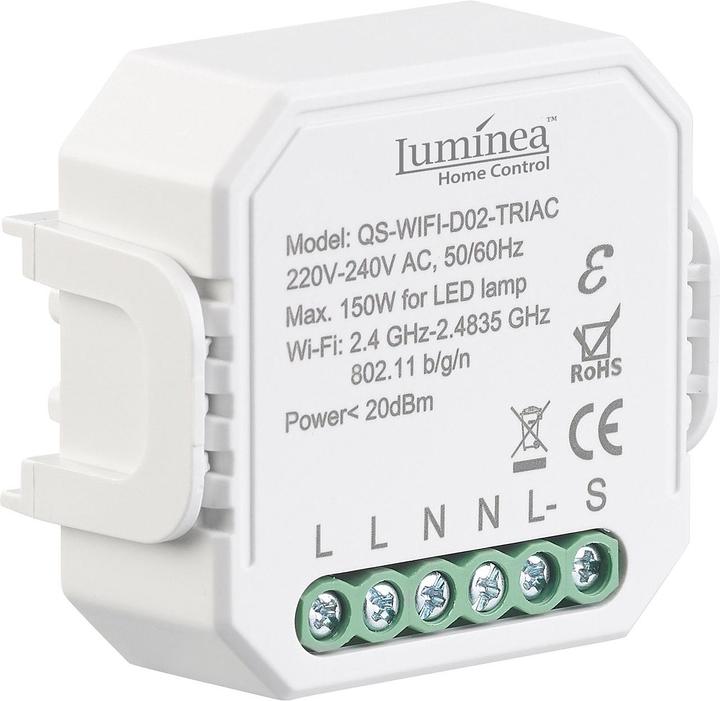 Produktbild Luminea WLAN-Unterputz-Lichtschalter und -Dimmer, mit App und Sprachsteuerung