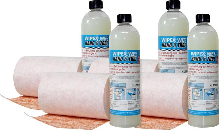 Image du produit Nordvlies Distributeur de lingettes humides WIPEX-WET Hand & Tool Recharge 4 rouleaux de non-tissé (4 x)