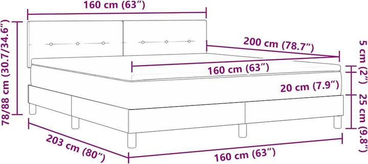 Produktbild vidaXL Boxspringbett (160 x 200 cm)