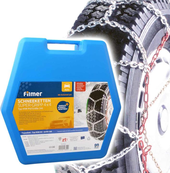 Immagine prodotto Filmer Catene da neve 16 mm, Super-Gripp 4x4, 15"-19", 215-255 mm