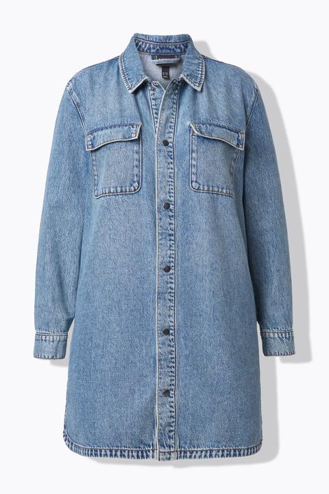 Immagine prodotto Ulla Popken Shacket di jeans dal taglio oversize con collo da camicia e maniche lunghe (54)