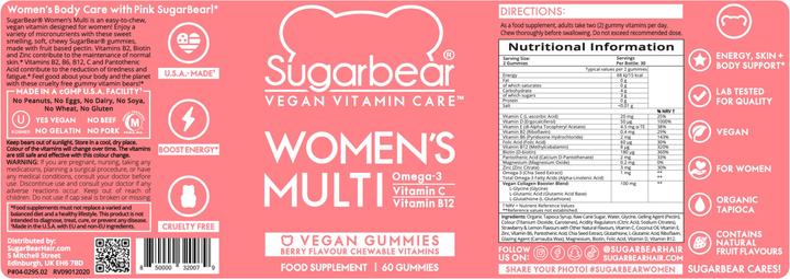 Nutritional values and ingredients Sugarbearhair Hair Vitamins & Women's Multi DUO (Gummies)