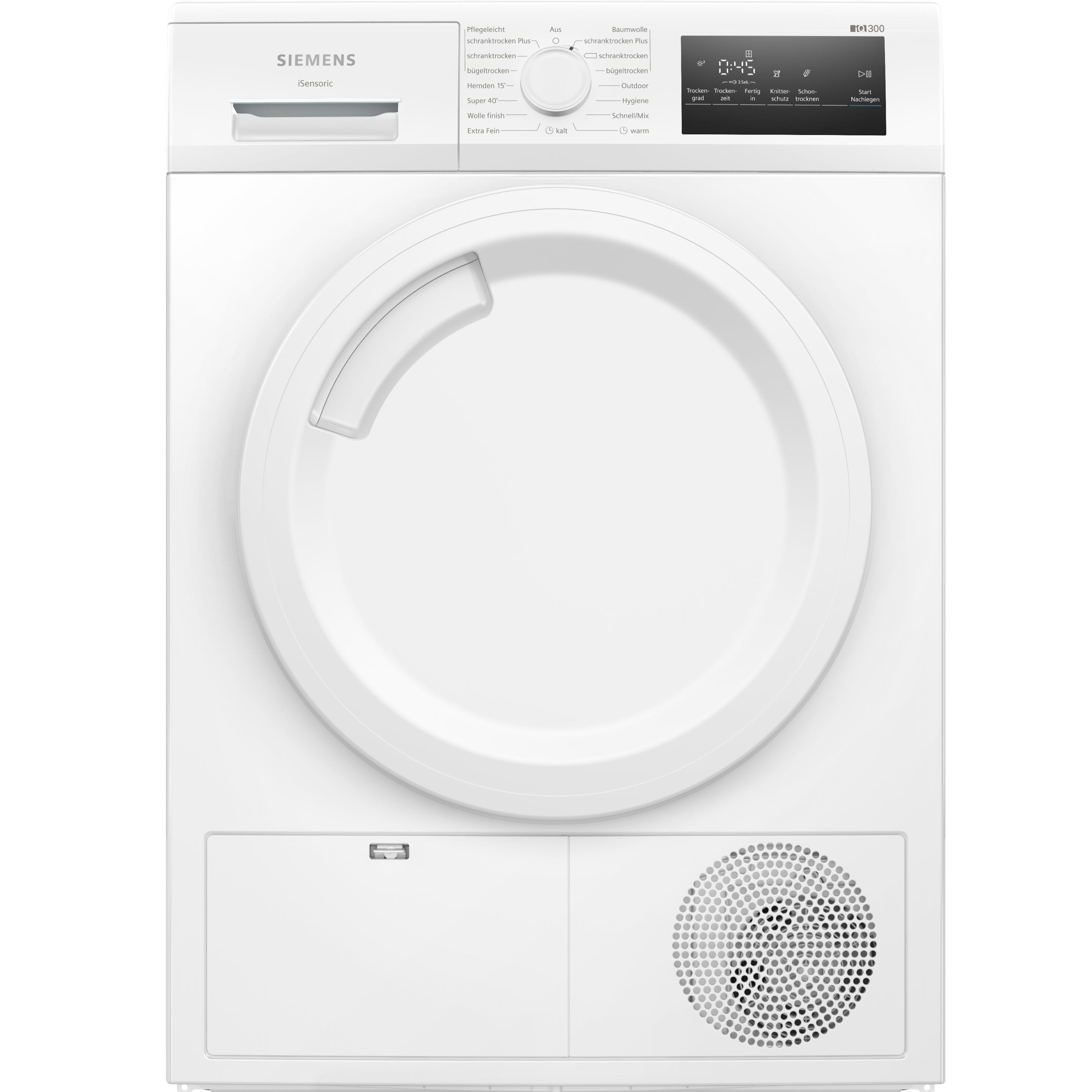 Siemens WT43N203, Wäschetrockner, Weiss