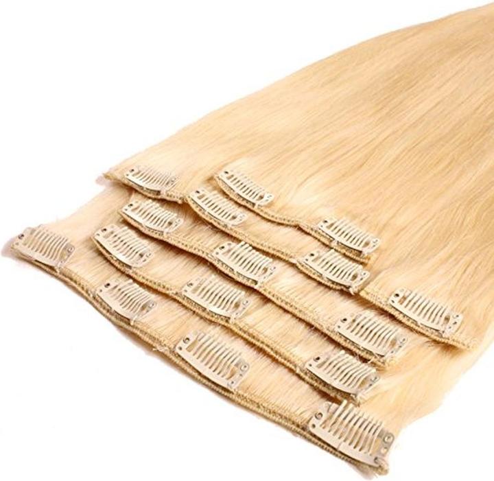 Produktbild Hair2heart Just Beautiful Hair and Cosmetics ClipIn Real Hair Extensions Remy Hair 60 cm (22 goudblond, 60 cm)