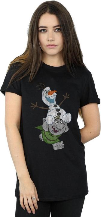 Actual product image Disney Womens/Ladies Frozen Olaf And Troll Cotton Boyfriend T-Shirt (L)