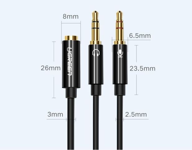 Immagine prodotto Ugreen Splitter Y per microfono e cuffie con jack da 3,5 mm (0.20 m, Connettore da 3,5 mm (AUX))