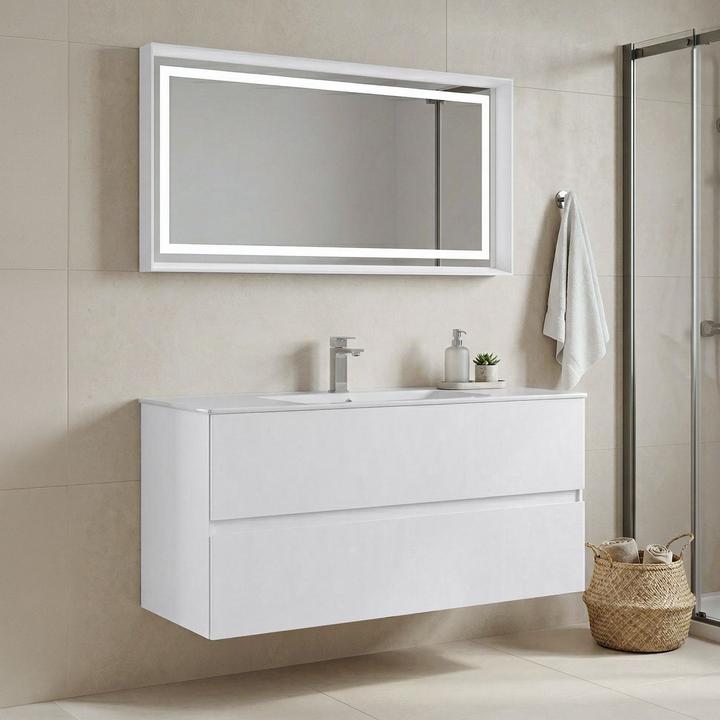 Produktbild Homitis Nest 121 v2 Bathroom Cabinet With Sink & Mirror Set (2 Pieces)