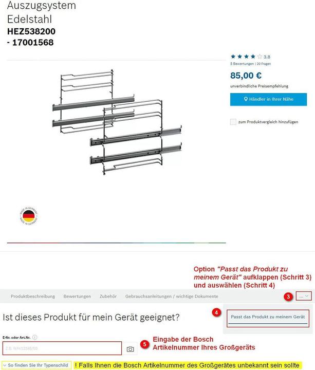 Produktbild Bosch Hausgeräte Smz5300