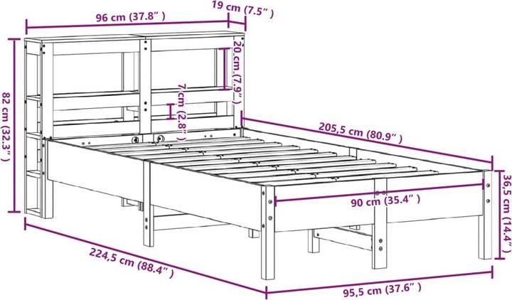 Image du produit vidaXL Bettgestell (90 x 200 cm)