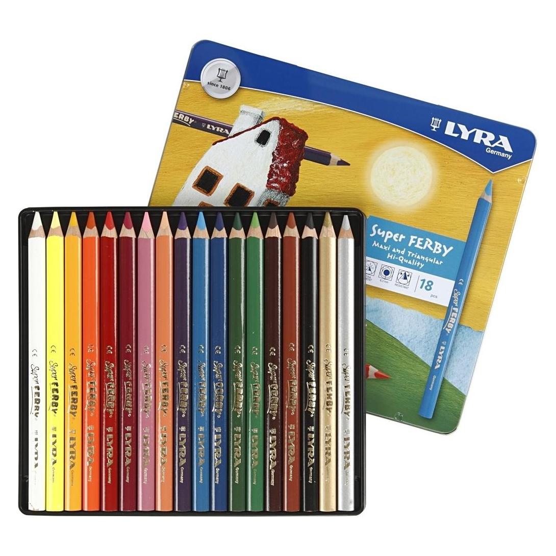 Lyra, Kleurpotloden, Super Ferby Metalen Doos M18 (18 x)
