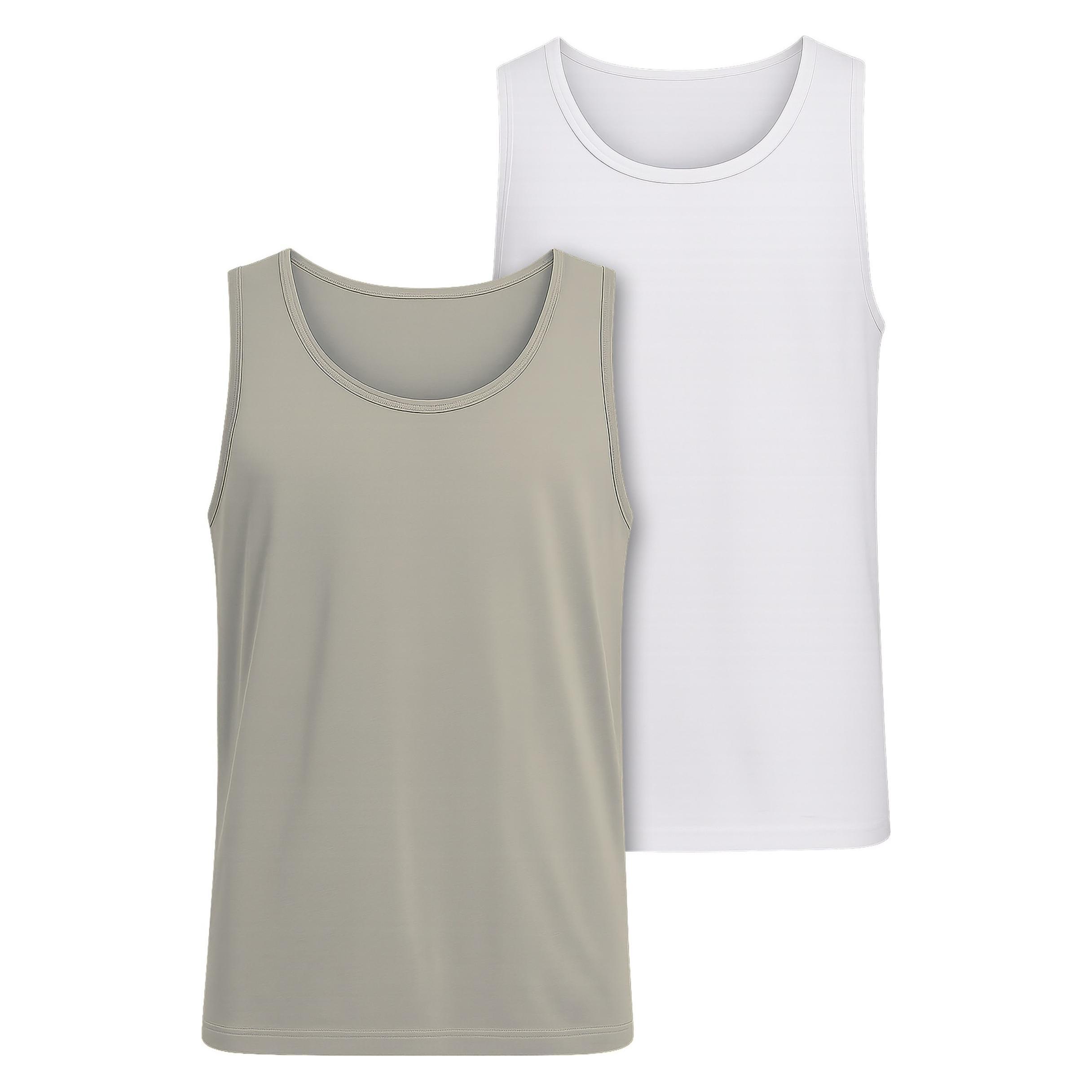 Urban Classics, Herren, Shirts, Jersey Loose Tank 2-Pack - 205095, Weiss, (L)