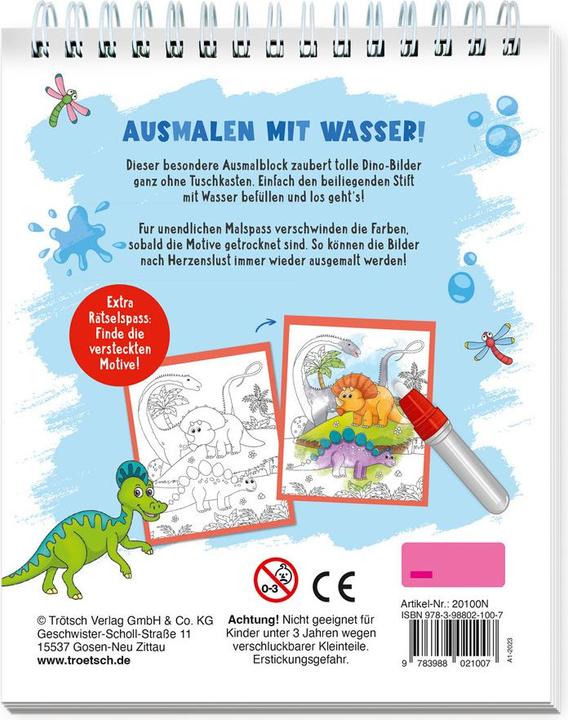 Immagine prodotto Divertimento da colorare ad acqua con la penna magica Dinosauro