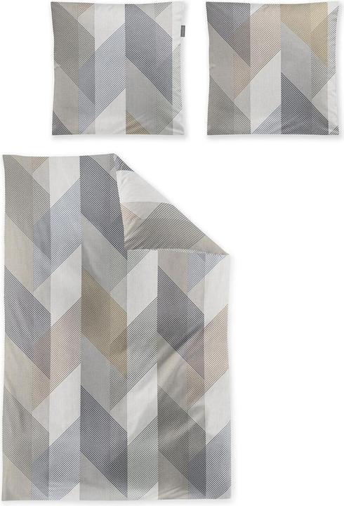 Irisette Mako-Satin Bettwäsche Wave 8739 natur (135x200 cm, 80x80 cm)