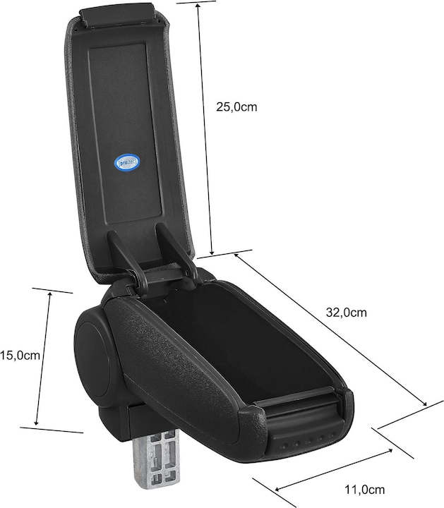 Image du produit Pro-Tec Accoudoir central VW Golf 6 Scirocco avec compartiment de rangement textile noir