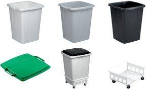 Actual product image Durable DURABIN 90 waste bin, square, gray (90 l)