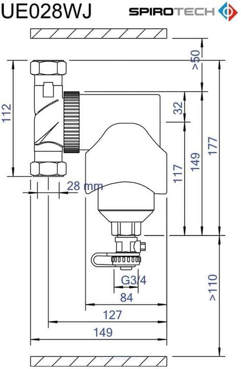 Produktbild SpiroTech SPIROTRAP MB3 Schlammabscheider S-22-WJ Anschl. Klemmr. 22 mm, 1,1 m3/h, 0,36 l