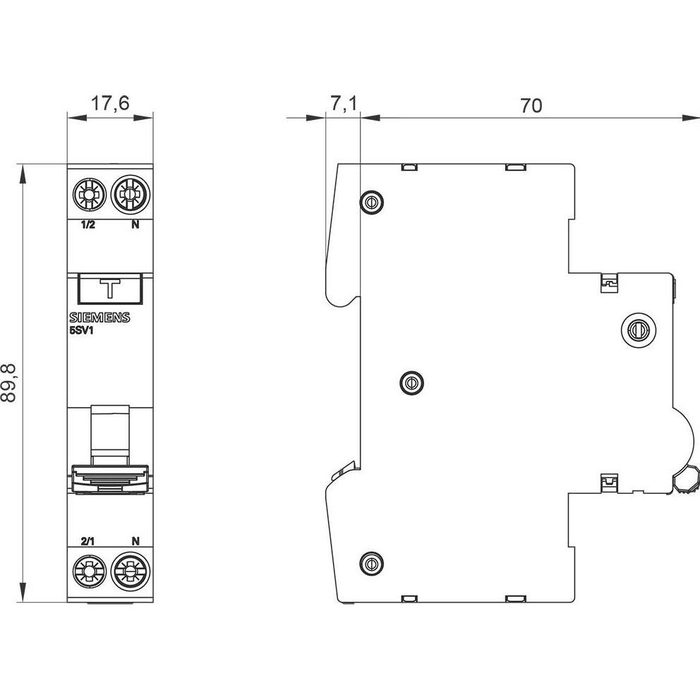 Interruttore DIN Modular 6kA Interruttore RCBO FI+LS 10-25A 30mA - Protezione Da Corto E Dispersione, 1 Polo, Per Quadro Elettrico Rcbo 10A 16A 20A - Foto 4