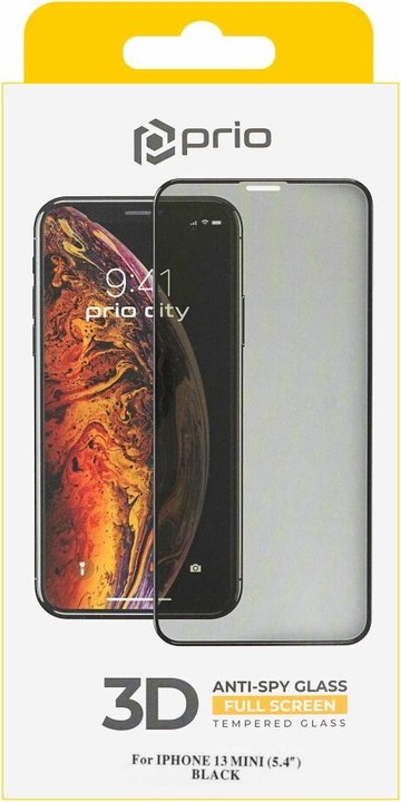 Actual product image prio 3D Anti-Spy Tempered Glass for iPhone 13 mini black (1 Piece, Apple iPhone 13 mini)