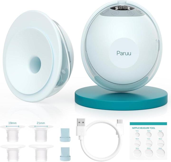 Actual product image Momcozy Paruu P20 Hands-Free Wearable Breast Pump Green Double Pack