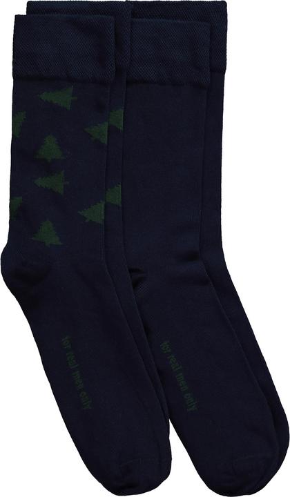 JP1880 X-Mas Socken, 2er-Pack, Doppelpack, Tannenbaum, einfarbig, weiteres Bündchen (2er Pack, 47 - 50)