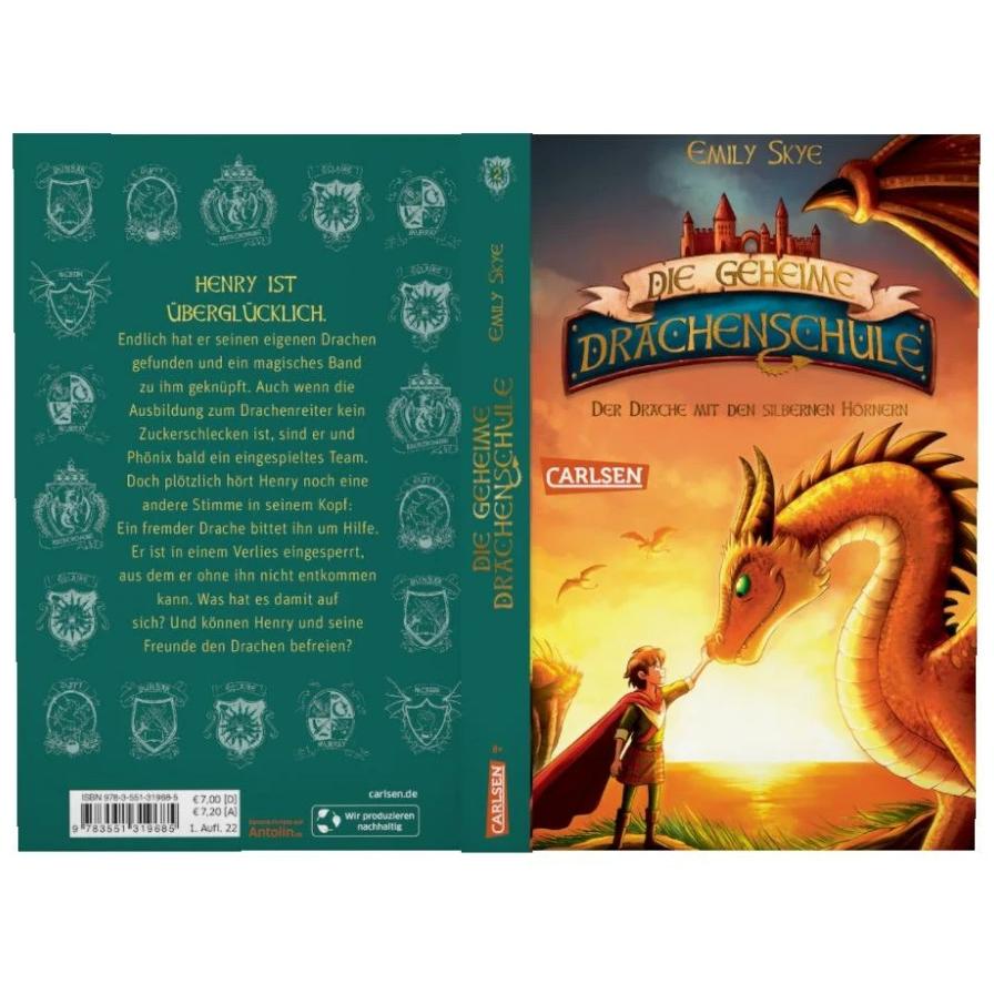 Thumbnail - Die geheime Drachenschule 2: Der Drache mit den silbernen Hörnern, Kinderbücher von Emily Skye, Pascal Nöldner