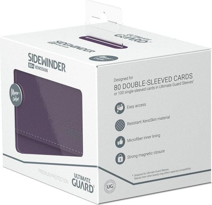 Actual product image Ultimate Guard Card Box XenoSkin Sidewinder Monocolor 80+ Purple