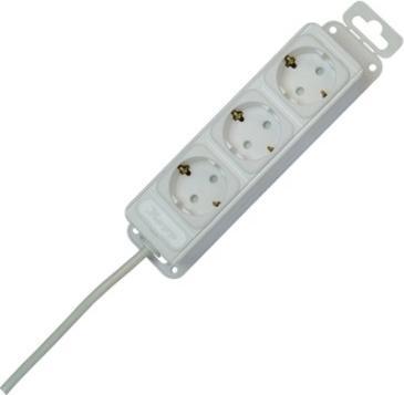 Produktbild Kopp Steckdosenleiste ohne Schalter 3fach Arktis-Weiss Schutzkontakt 127002013 (3x, CEE 7/3, 1.40 m)