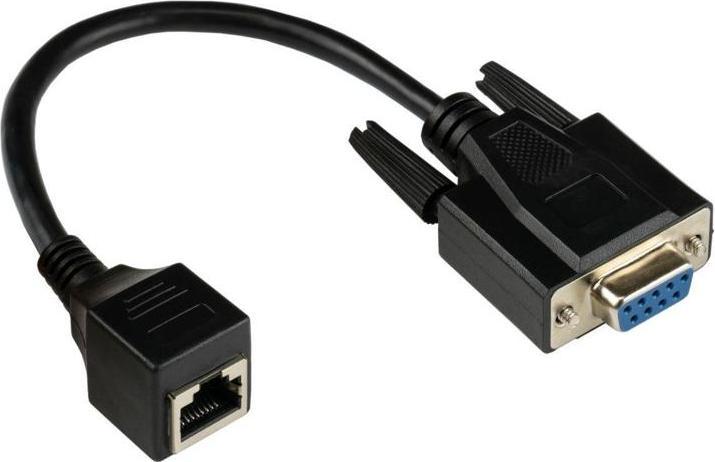Actual product image Varia Adapter cable RJ45 socket to RS232 serial D-SUB 9-pin socket, 1:1, black, 0.1m (0.10 m)