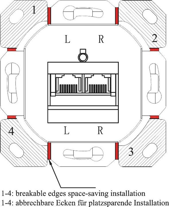 Produktbild Goobay CAT 6a Unterputzdose UP 2x RJ45 Netzwerkdose geschirmt