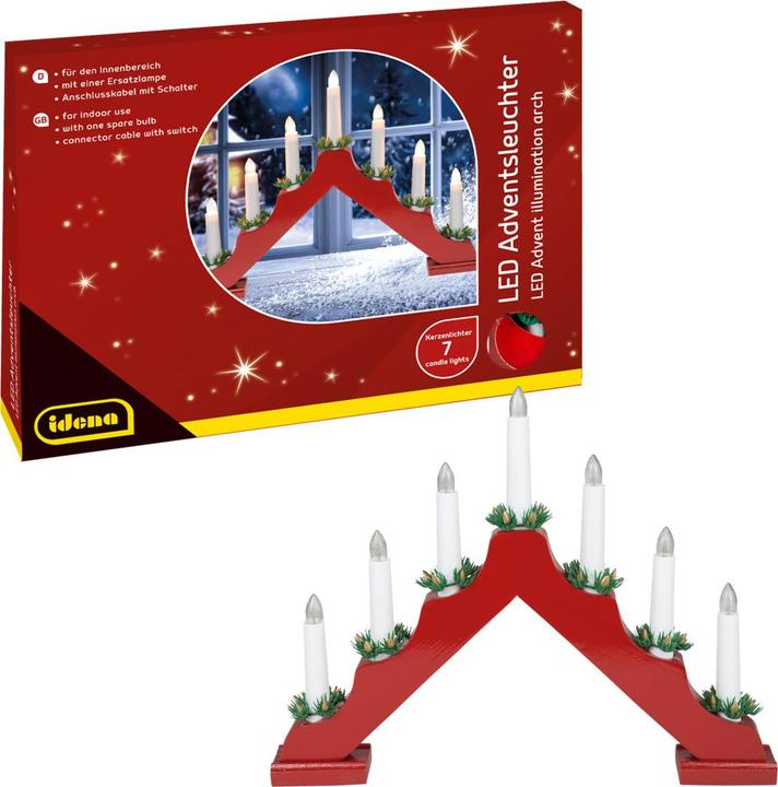 Actual product image Idena LED Advent Candlestick red 7 candle lights (7x)