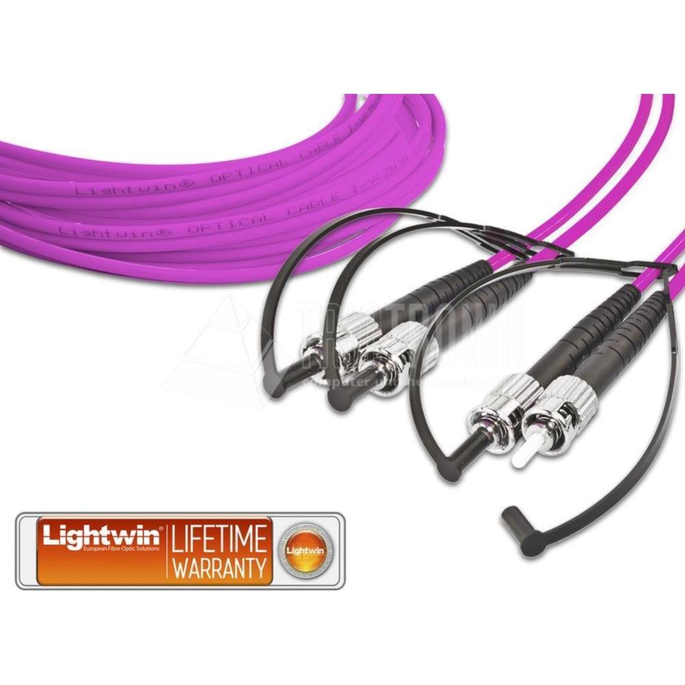 Thumbnail - Lightwin High Quality Duplex LWL Patchkabel, MM OM4, ST (3 m), Netzwerkkabel