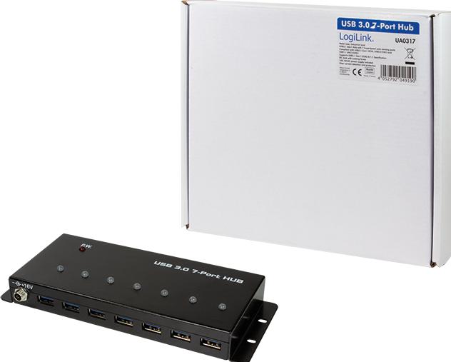 Actual product image LogiLink USB 3.0 hub, 7 ports, industrial design (USB-B, 7 Ports)