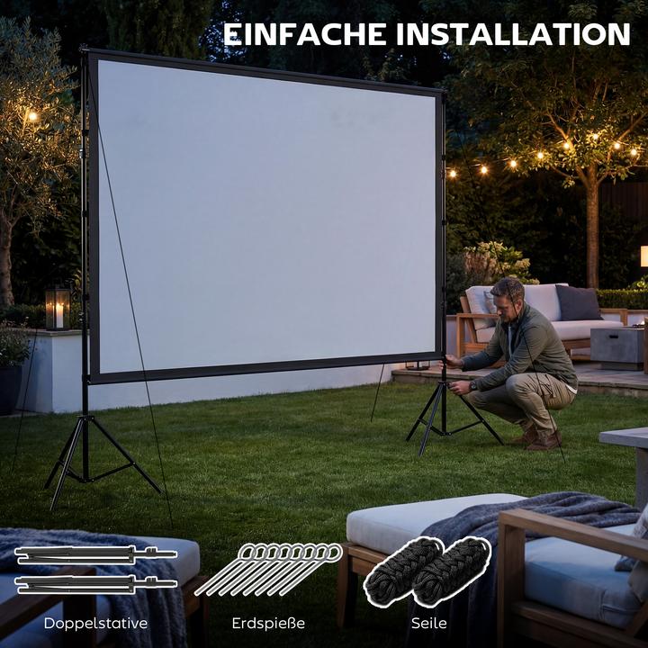 Actual product image Homcom Projektor-Leinwand Polyester, Aluminium Schwarz (120", 16:9)