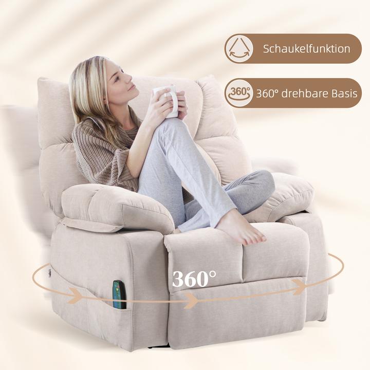 Image du produit Homcom Massagesessel Polyester, Schaumstoff Beige