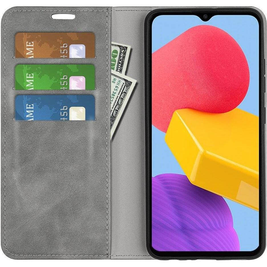 Thumbnail - Cover-Discount Galaxy M13 - Stand Flip Case Hülle grau (Samsung Galaxy M13), Smartphone Hülle, Grau