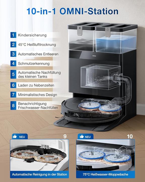 Actual product image Ecovacs T50 Omni (15000 Pa, Wiping pads (rotating))