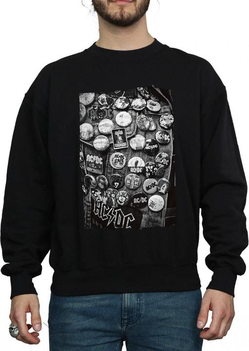 Actual product image AC/DC Mens Badges Collection Cotton Sweatshirt (XXL)