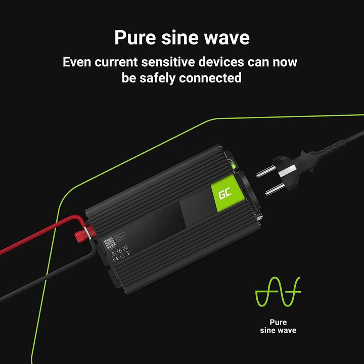 Actual product image GreenCell Voltage Car Inverter 24V to 230V 300W/600W Full Sine wave