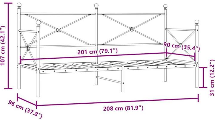 Produktbild vidaXL ausziehbares Tagesbett (90 x 190 cm)