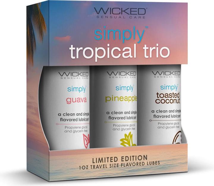 Actual product image Wicked Sensual Care wicked simply tropical trio waterbased lubricant 3x30ml (90 ml)