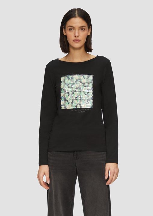 Actual product image S.Oliver T-Shirt Langarmshirt mit Frontprint und Pailletten (38)