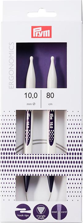 Image du produit Prym Aiguilles circulaires ergonomiques 10.00 mm, 80 cm