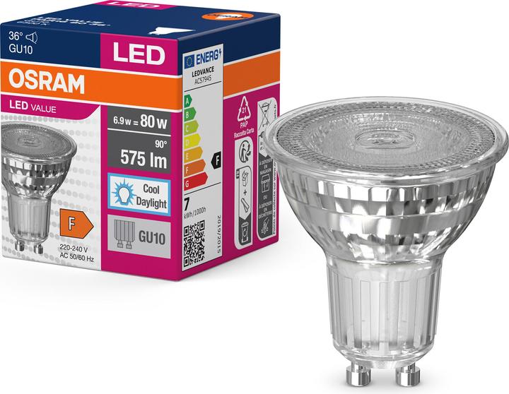Produktbild Osram Led Value Par16 (GU10, 6.90 W, 575 lm, 1 x, F)