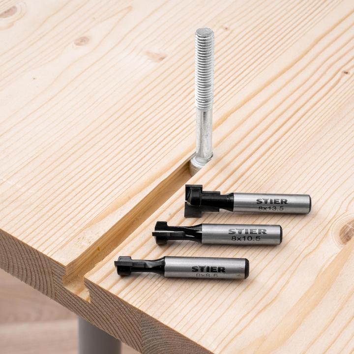 Image du produit Stier Jeu de fraises pour rainures en T