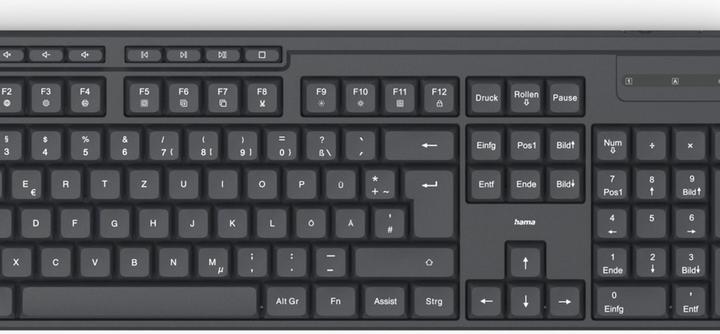 Produktbild Hama WKM-200 Funk Tastatur, Maus-Set Deutsch, QWERTZ Schwarz (DE)