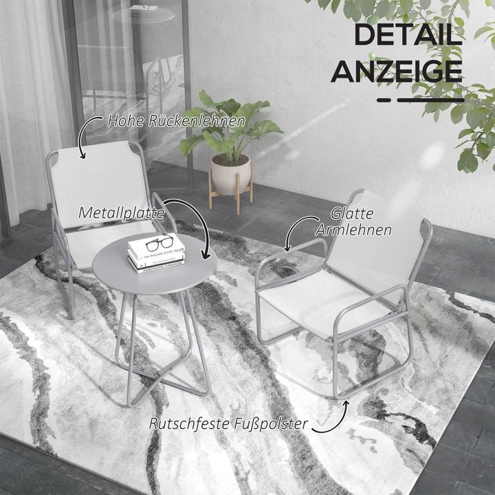 Produktbild Outsunny Gartenmöbel-Set mit 2 Stühlen und Beistelltisch (57 cm)