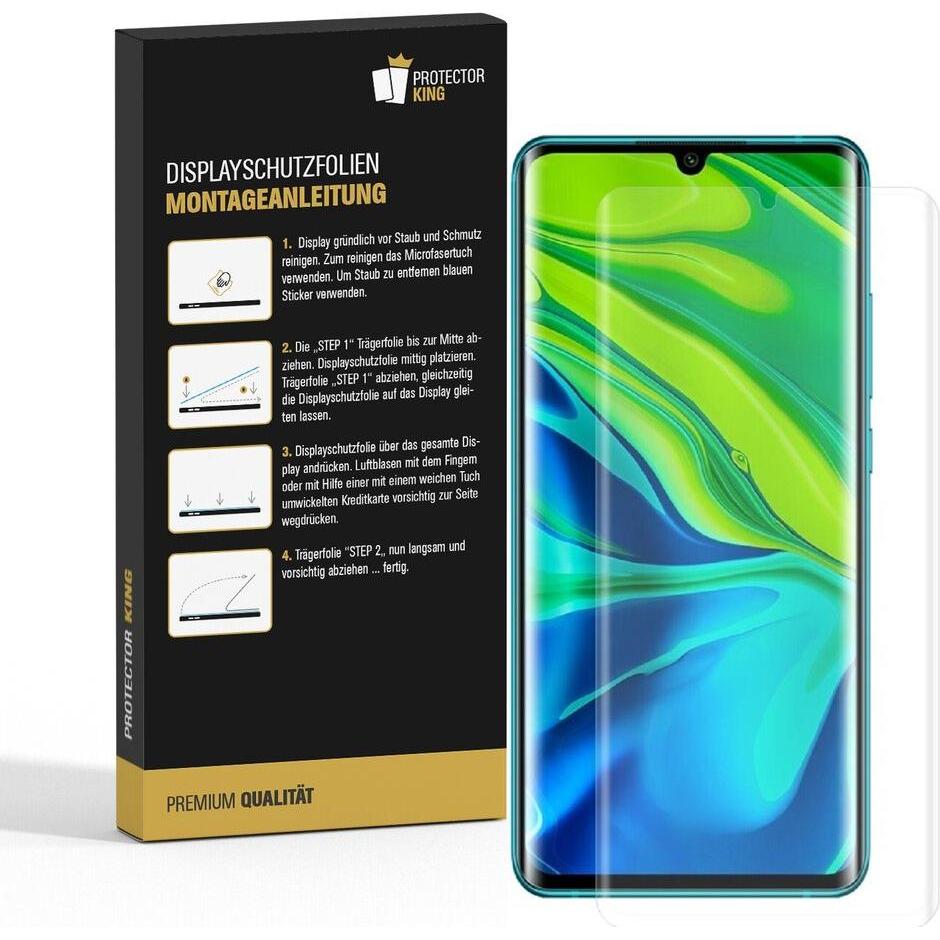 Thumbnail - Protectorking 3x Premium Displayschutzfolie 3D KLAR (3 Stück, Xiaomi Mi Note 10), Smartphone Schutzfolie