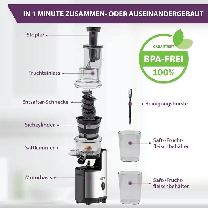 Actual product image Lebenlang Slow Juicer